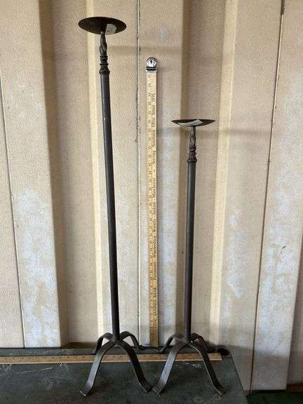 2-Metal Candle Holders Tallest 38''