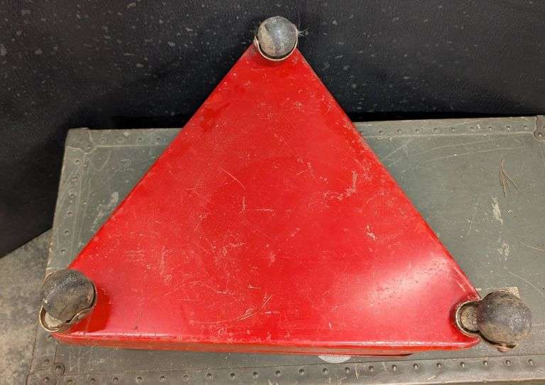 Red Triangular Metal Creeper with Stickers and Casters
