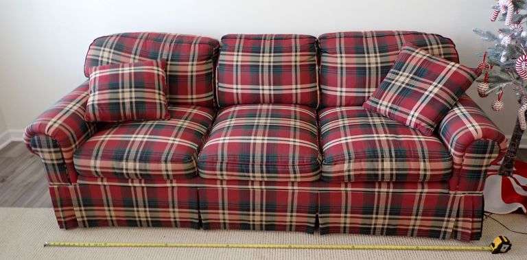 3-Cushion Plaid Couch - Custom Made for Westerville Interiors