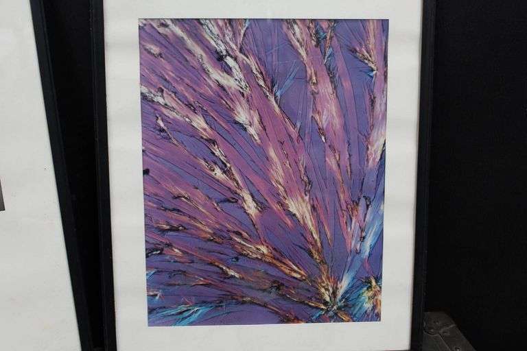 Framed Abstract Photography and Artwork Pair