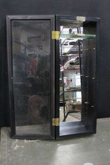 Wall-Mounted Glass Display Cabinet with Wooden Frame