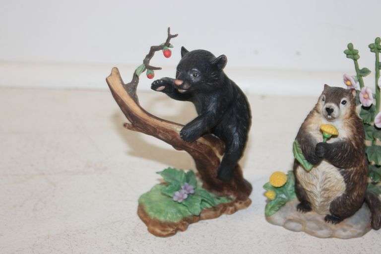 Lenox Black Bear & Groundhog Figures