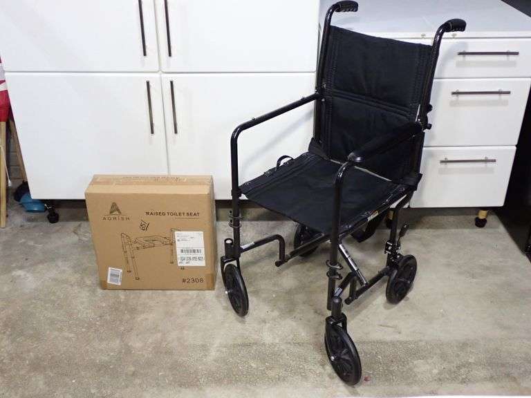Healthcare Transport Chair & Sealed New AGRISH Raised Toilet Seat