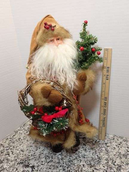 18" Plush Velvet Santa