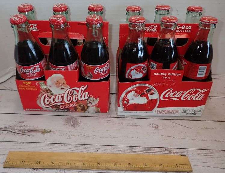 Coca-Cola Collectable 6 pack Bottles - Santa Pack 1999 & Holiday Edition 2011