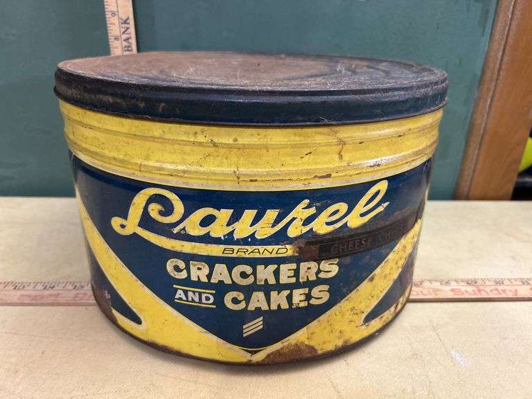 Vintage Laurel Brand Crackers & Cakes Dayton Ohio 6 Lb Empty Tin