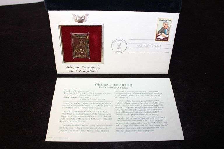 Great Collection of U.S. 22K Gold Replica Stamps & First Day Cover