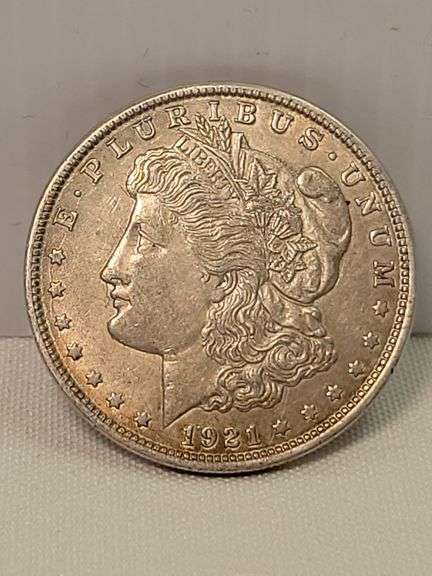 1921 Morgan Silver Dollar-AU