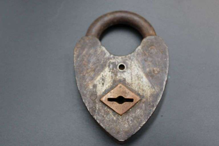 Vintage Padlocks Including Heart-Shaped Lock, Forged Steel YALE, and Chicago Lock Co.