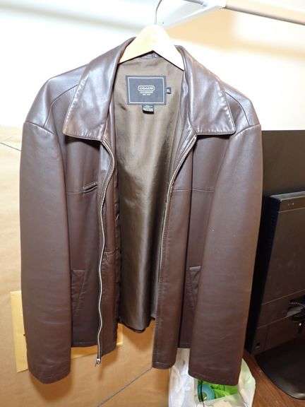COACH Brown Leather Jacket Size XL