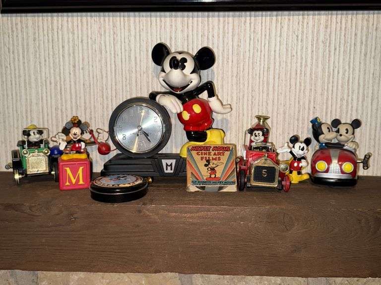 Mickey Mouse Collectibles Alarm Clock & Figurines