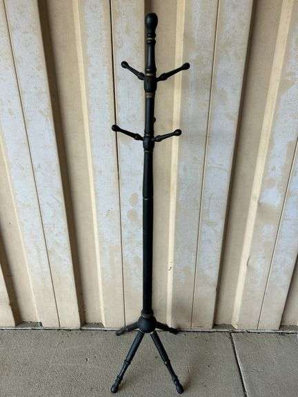 Wood Hall Tree Missing One Hanger 5Ft Tall