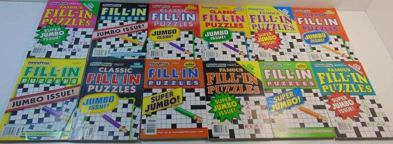 Lot Of (12) New PennyPress Super Jumbo Fill-In Puzzles Books