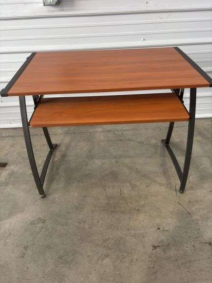 Simple Brown Desk w/ computer tray