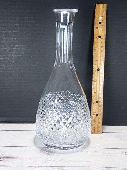13" Cut Crystal Decanter No Stopper.  May be unmarked Waterford or Tiffany Collection