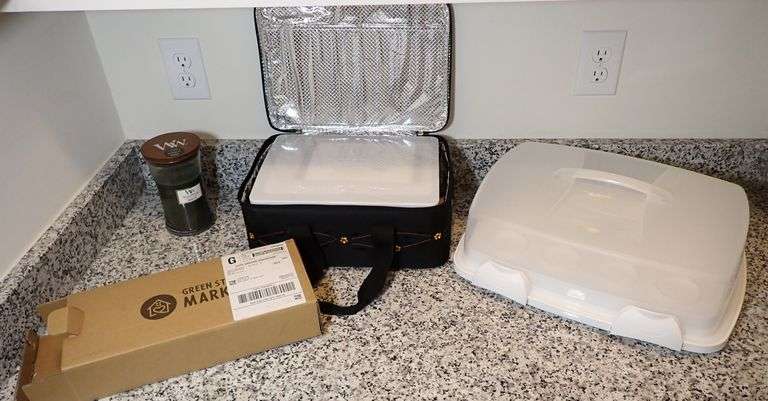 New Temptations Old World Blue Bakeware Ovenware with Insulated Thermal Carry Bag & More