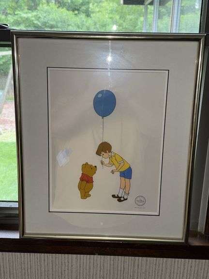 Framed Winnie the Pooh & Christopher Robin Serigraph