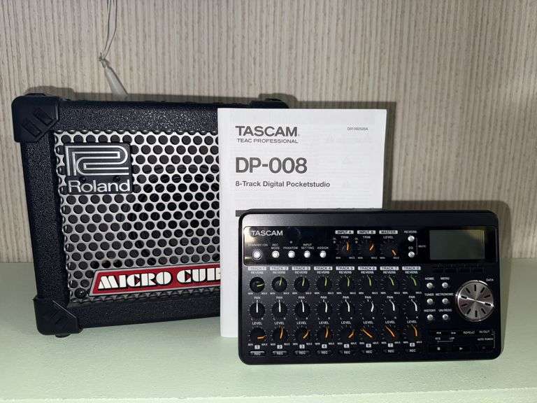 R. Roland Micro-Cube Amp & TASCAM DP-008 Recorder
