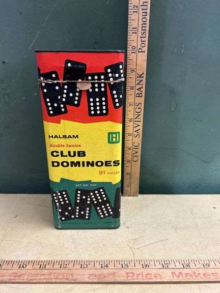 Vintage Halsam Club Dominoes Wooden