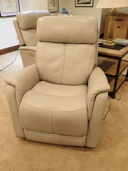 2023 Flexsteel View Light Gray Swivel Power Recliner with Power Headrest and Lumbar