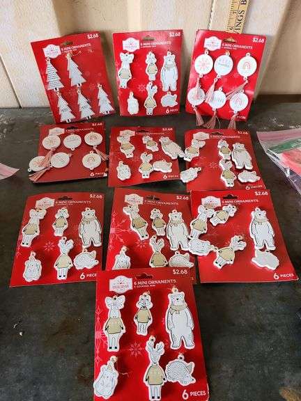10 Pks New Mini Holiday Ornaments