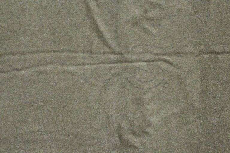 Military Vintage Marked U.S. Olive Green Wool Blanket