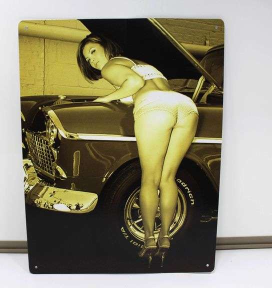 Set of Retro Metal Wall Art Signs Featuring Motor Service Themes