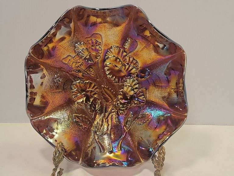 Imperial Pansy Purple Ruffled Bowl