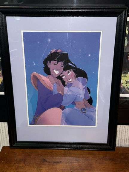 Framed Jasmine & Aladdin Lithograph