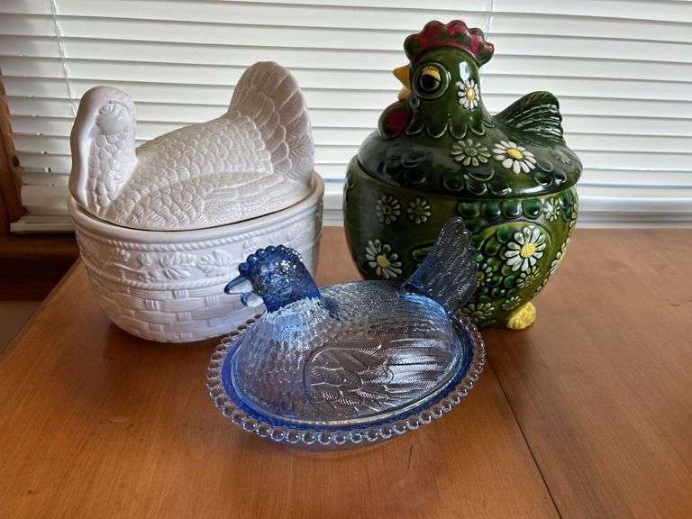 Nesting Hen & Turkey Cookie Jars