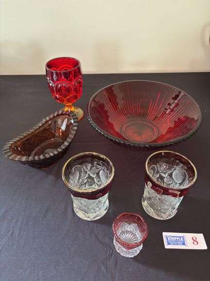 Red Glassware Lot