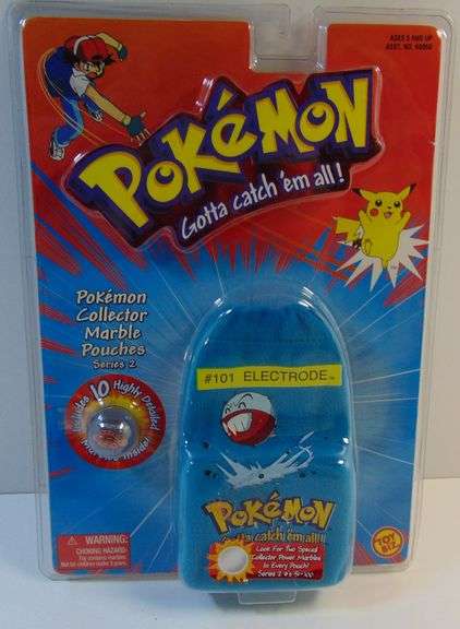 Vintage 1998 PokeMon Collector Marble Pouch with 10 Pokemon Marbles
