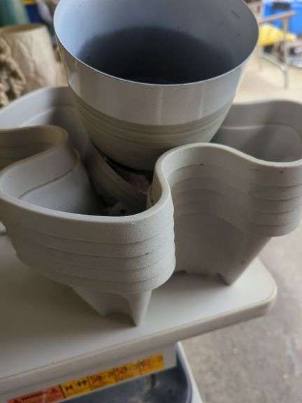 several flower pots