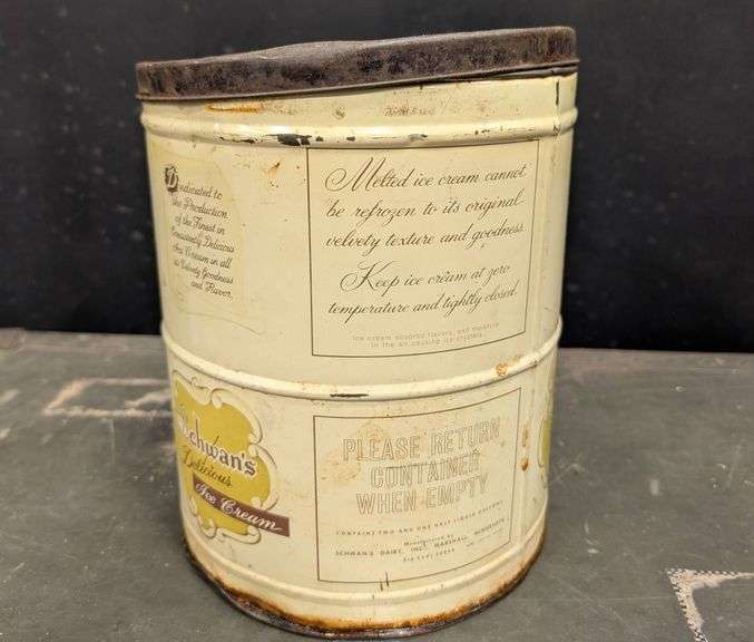 Schwan’s Delicious Ice Cream Metal Tin with Lid