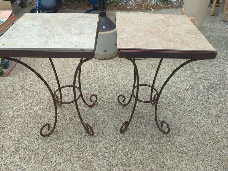 2 Side tables with marble