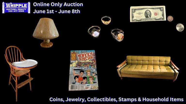 Coins, Jewelry, Collectibles, Stamps & Household Items