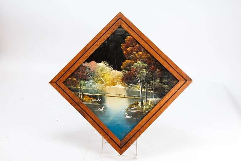 Original Painting on Mirror- Landscape with Ducks