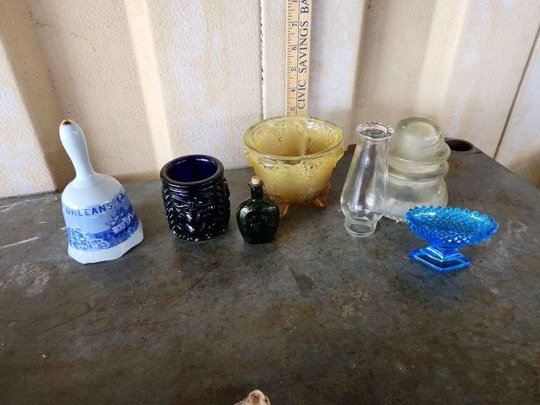 Westmoreland Blue Salt Cellar, Aim Native Toothpick Holder, Etc.