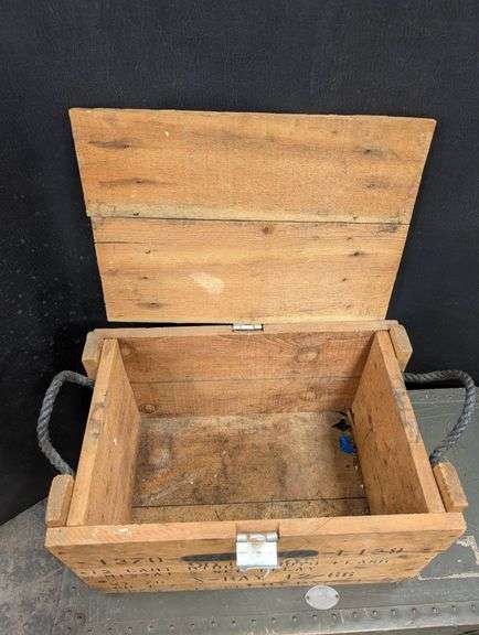 Wooden Military Ammunition Crate with Stenciled Markings, X-Ray 12-66
