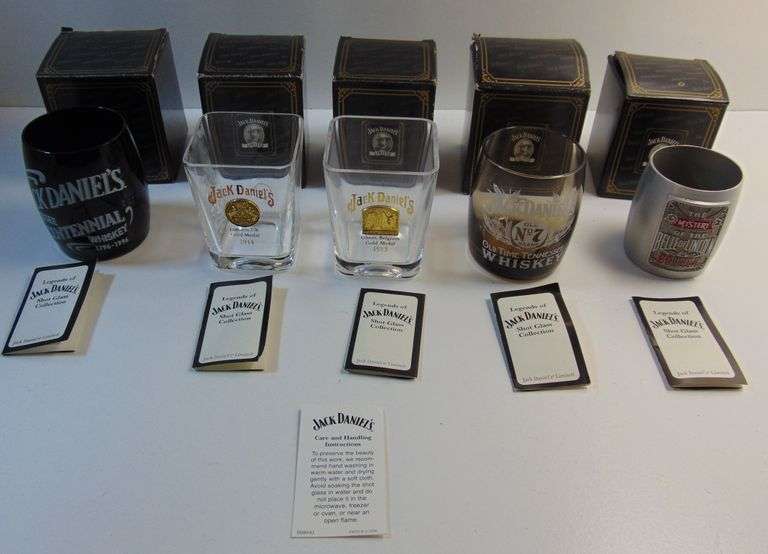 Lot Of (5) Unique Jack Daniel's Shot Glasses