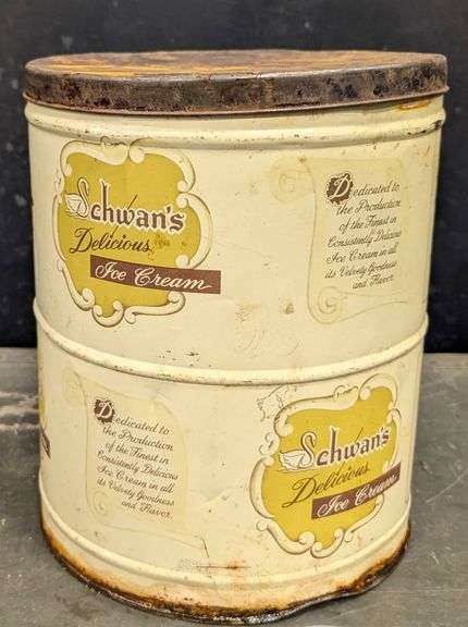 Schwan’s Delicious Ice Cream Metal Tin with Lid