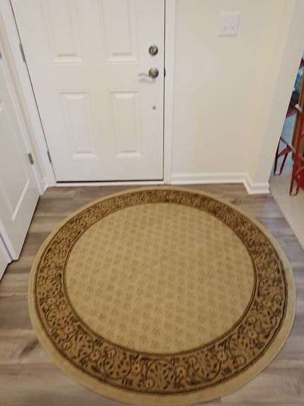 Jewel Collection Harmony 5'3" Round Ivory Entry Rug