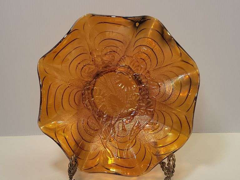 Imperial Pansy Amber Bowl