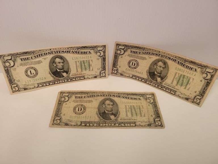 1934 $5 Green Seal Note Lot