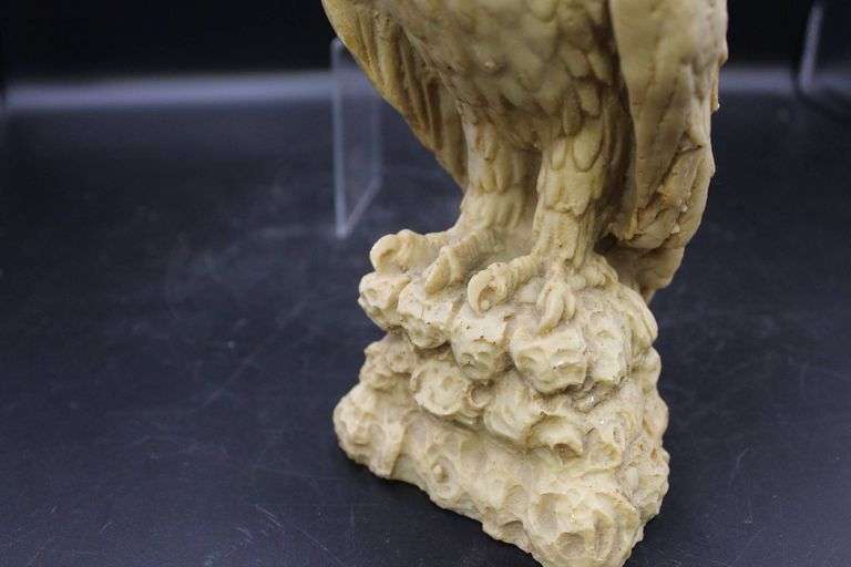 Carved Eagle Figurine on a Rocky Base