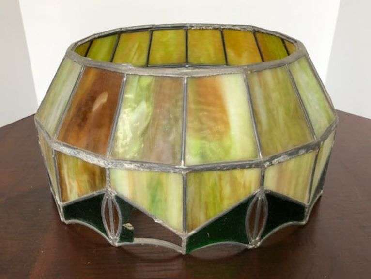 Vintage Stained Glass Shade - See Photos for Condition