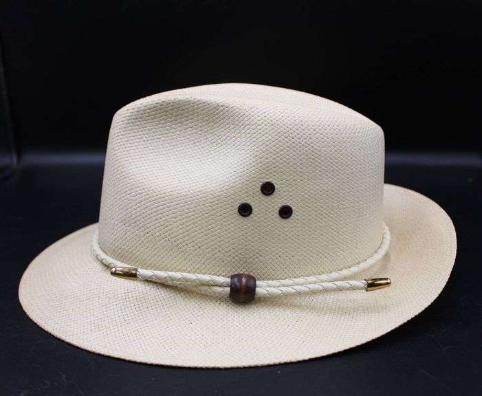 Vintage Yangtze River Panama Straw Hat with Braided Band