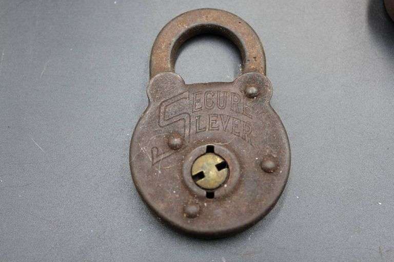 Antique Rare Padlocks Including Winchester, Secure Lever, and Folsom Prison
