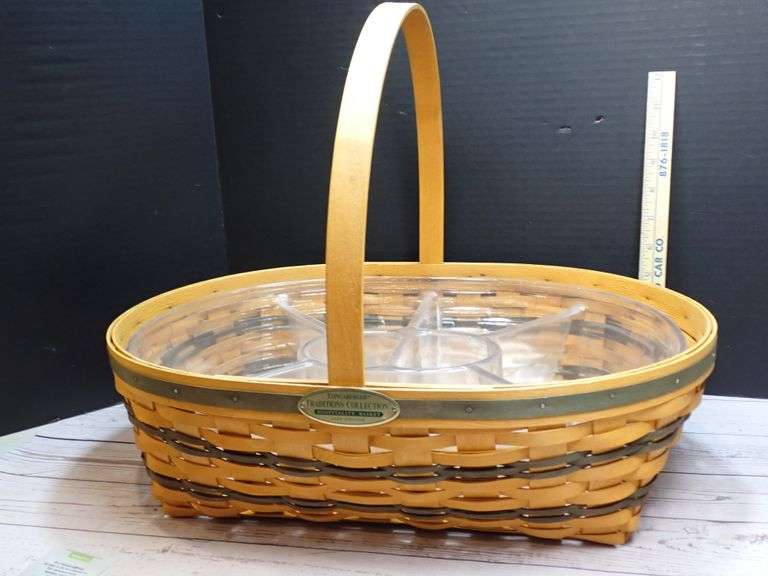 Longaberger 1998 Edition Traditions Collection Hospitality Basket w/divided protector
