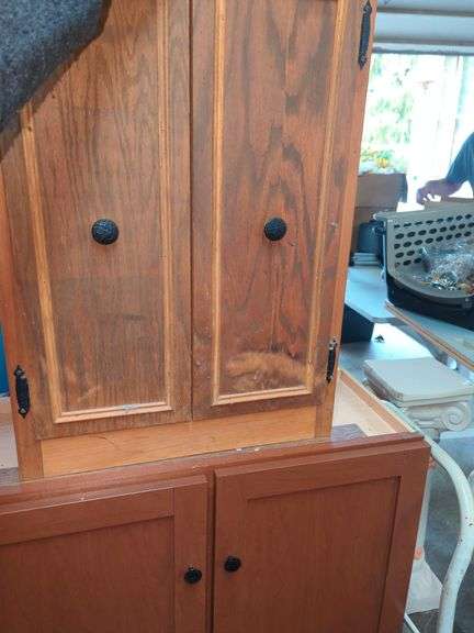 Couple wooden cabinets